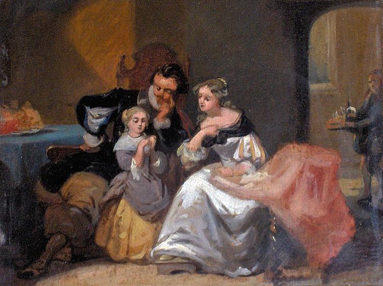 Charles van den Daele A happy family Germany oil painting art